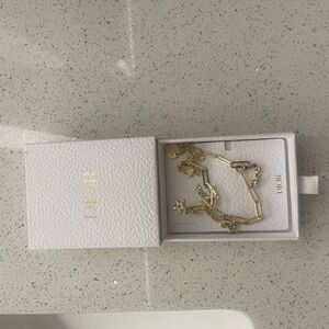 Dior Gold Star and Heart Charm phone accessory repurposed to Bracelet/anklet
